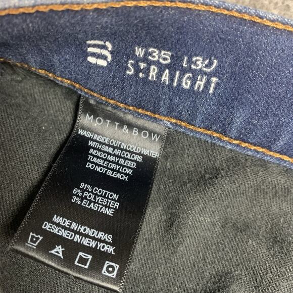 Mott & Bow Jeans‎ Mens 35x30 (Actual 35x27) Straight Broome Resin Stretch Denim - Picture 8 of 12